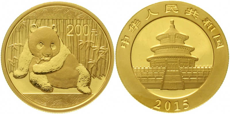 CHINA und Südostasien China Volksrepublik, seit 1949
200 Yuan GOLD 2015. Panda....