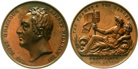 CHINA und Südostasien Indien William IV., 1830-1837
Bronzemedaille 1830 ohne Signatur. Auf seine Proklamation in Grossbritannien und Indien. Kopf l./...