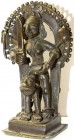 CHINA und Südostasien Indien Varia
Bronzefigur des hinduistischen Totengottes Yama mit Schwert (der Erkenntnis), Schale und Hund unter Baldachin. Höh...