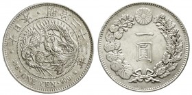 CHINA und Südostasien Japan Mutsuhito (Meiji), 1868-1912
Yen Jahr 22 = 1889. vorzüglich/Stempelglanz