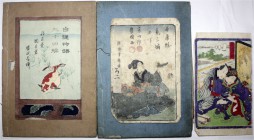 CHINA und Südostasien Japan Lots
5 Stück: 2 Holzdruck-Bücher des 19. Jh., dazu 3 kolorierte Holzdruckbilder, u.a. Darstellung eines Koi-Karpfens.
II...