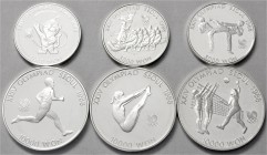 CHINA und Südostasien Korea Süd Lots
6 Slibermünzen zu den Olymp. Spielen Seoul 1988: 5000 Won 1986 (2 versch.), 1987, 10000 Won 1986, 1987 (2 versch...