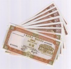 CHINA und Südostasien Macao portugiesisch, 1887-1999
8 Banknoten zu 10 Patacas, (6 X 12.5.1984, 2 X 8.7.1991.) I