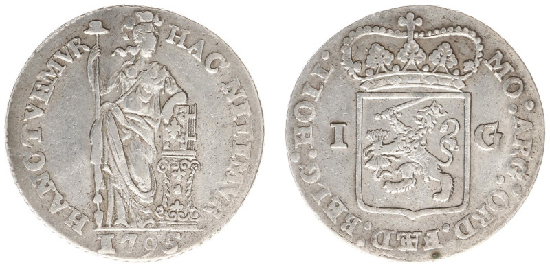 Bataafse Republiek (1795-1806) - Holland - 1 Gulden 1795 (Sch. 91a / Delm. 1179)...