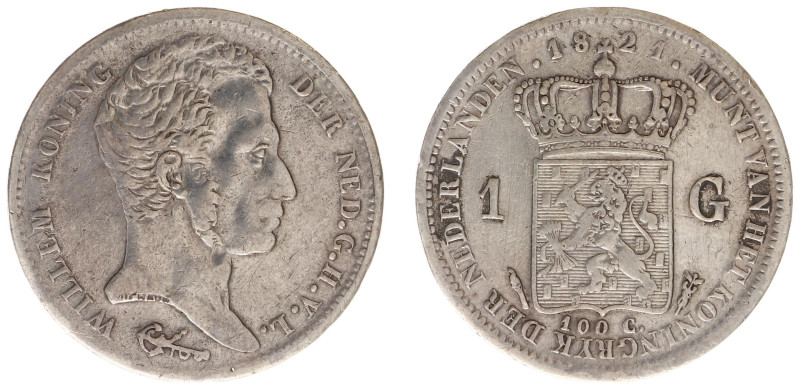 Koninkrijk NL Willem I (1815-1840) - 1 Gulden 1821 U (Sch. 261) - F/VF