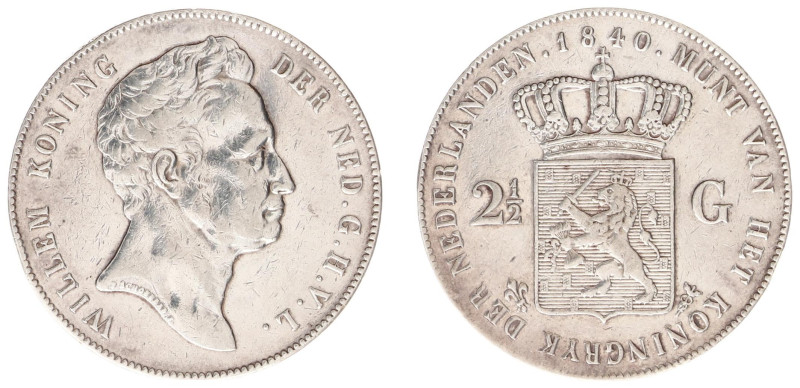 Koninkrijk NL Willem I (1815-1840) - 2½ Gulden 1840 (Sch. 257) - VF-, polished