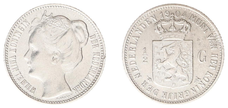 Koninkrijk NL Wilhelmina (1890-1948) - ½ Gulden 1904 (Sch. 831) - VF