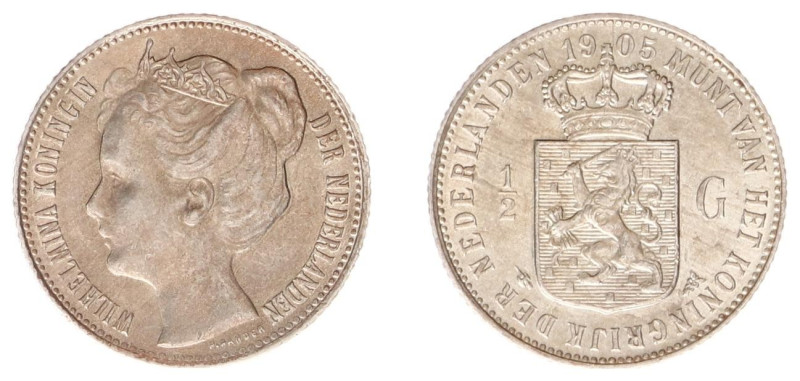 Koninkrijk NL Wilhelmina (1890-1948) - ½ Gulden 1905 (Sch. 832) - EF