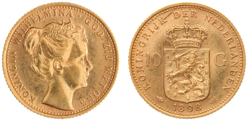 Koninkrijk NL Wilhelmina (1890-1948) - 10 Gulden 1898 (Sch. 744) - Gold - VF+