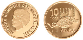 Overzeese Gebiedsdelen - Aruba - 10 Florin 2004 'Koninkrijksstatuut' - Gold - Proof