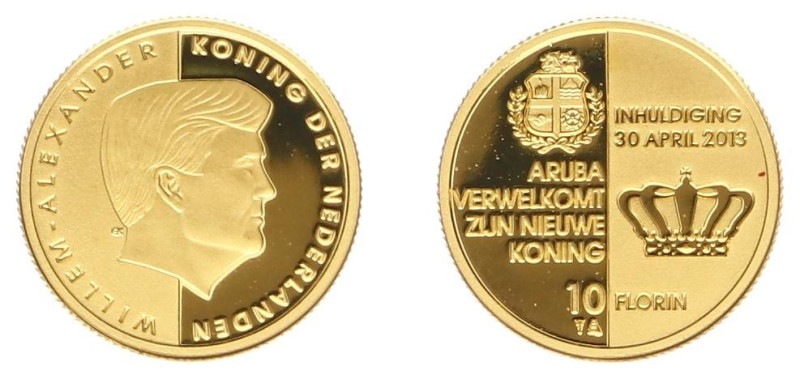 Overzeese Gebiedsdelen - Aruba - 10 Florin 2013 'Verwelkoming nieuwe Koning' - G...