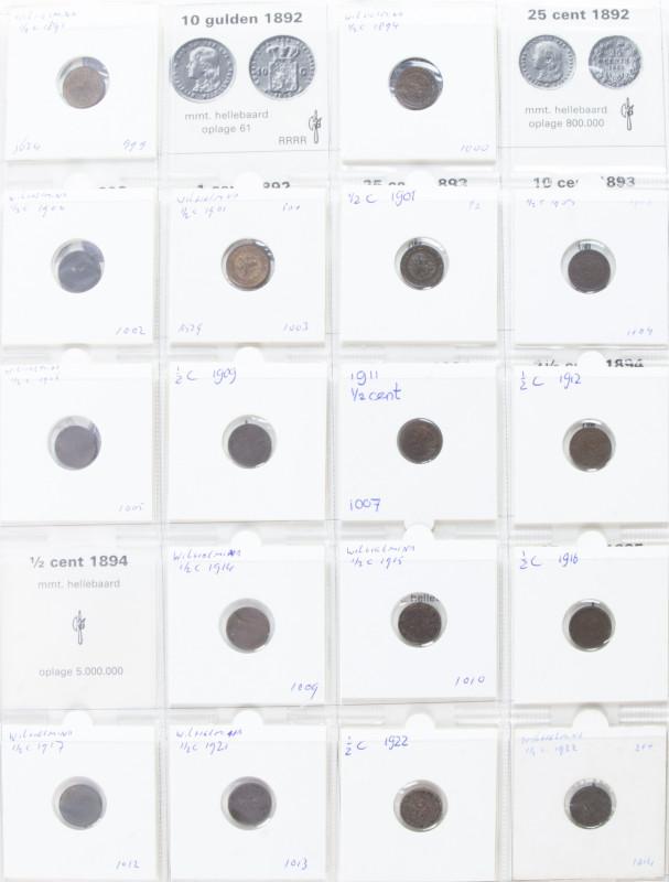 Coins Netherlands in albums - Album with collection period Wilhelmina including ...