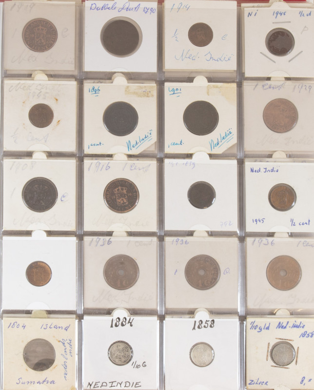 Coins Netherlands Oversea in albums - Album copper and silver coins Neth. Indies...