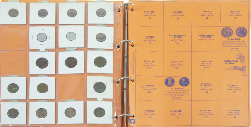 Coins Netherlands Oversea in albums - Album copper, nickel and silver coins Arub...