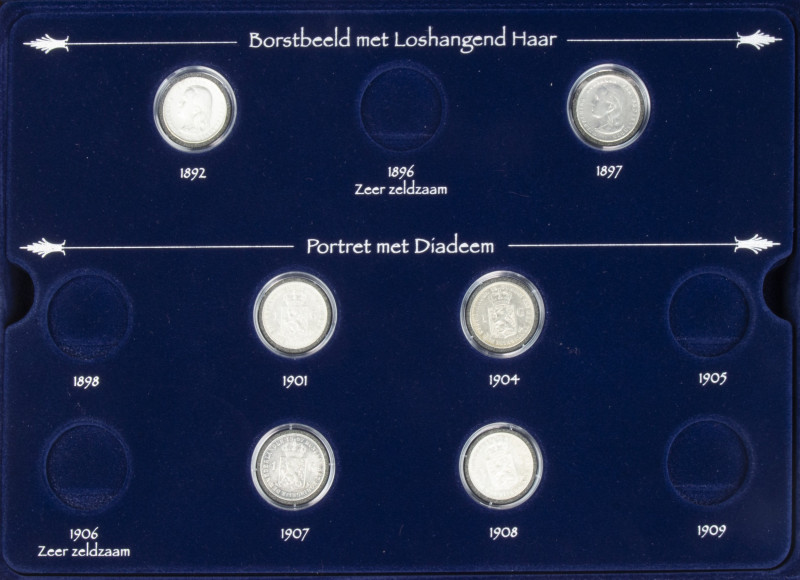 Coins Netherlands in boxes - Box with Gulden coins Wilhelmina period 1892 - 1944