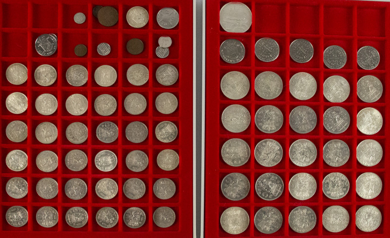 Coins Netherlands in boxes - Collection of Dutch coins in Lindner boxes, many si...