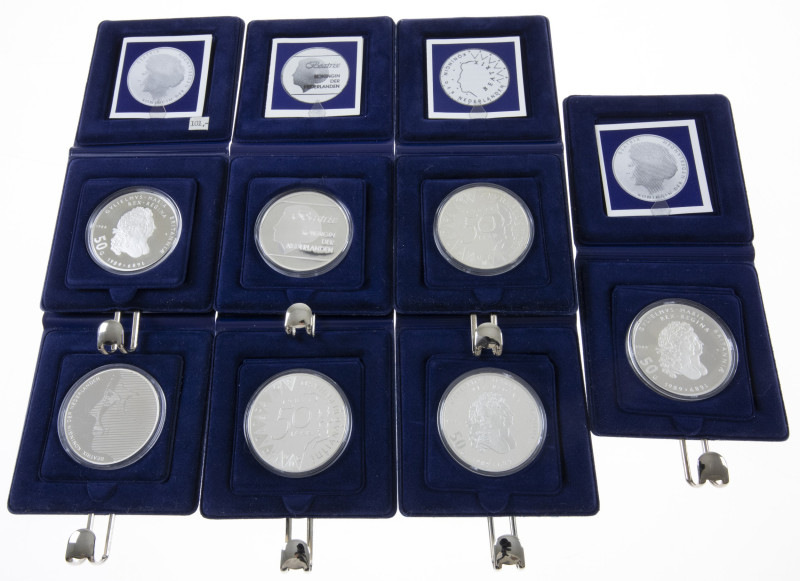 Coins Netherlands in boxes - Box with 6x 50 Gulden Proof, supplemented with 25 F...