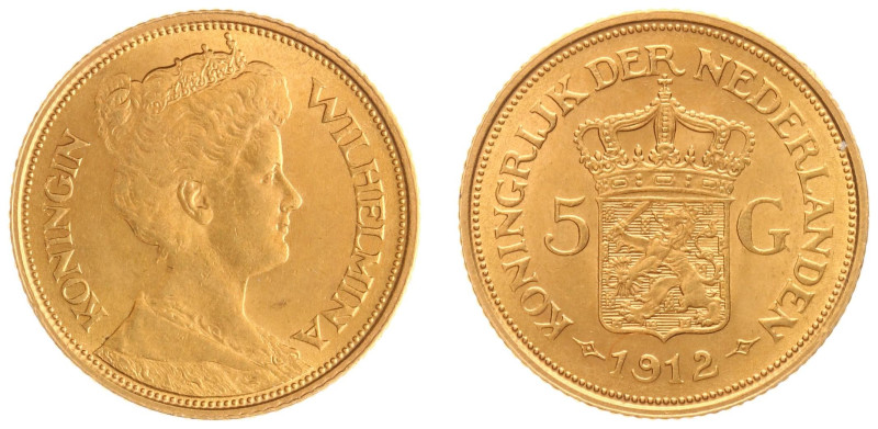 Gold coins - mail bid sale - Netherlands - Gouden Vijfjes 1912 - 5 Gulden 1912 -...