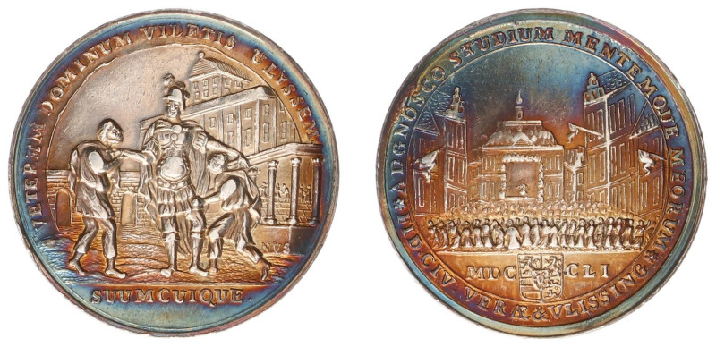 Historiepenningen - 1751 - Medal 'Inhuldiging Willem IV als markgraaf van Veere ...