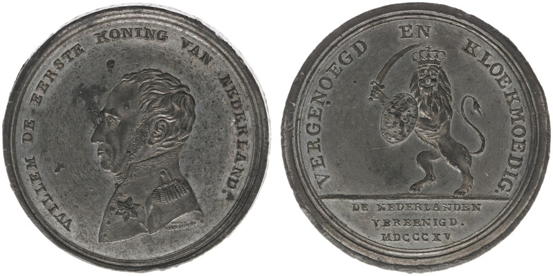 Historiepenningen - 1815 - Medal 'Vereniging der Nederlanden' door C.F. Trebuche...