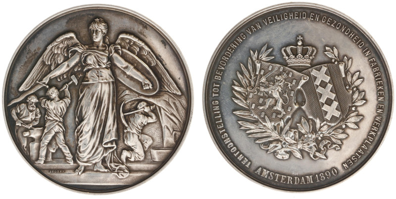 Historiepenningen - 1890 - Medal 'Veiligheidstentoonstelling te Amsterdam' by G....