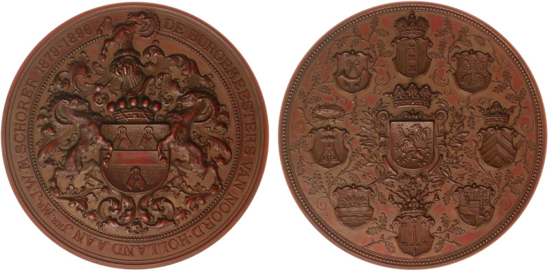 Historiepenningen - 1896 - Medal 'De burgemeesters van Noord-Holland aan Jhr. Mr...