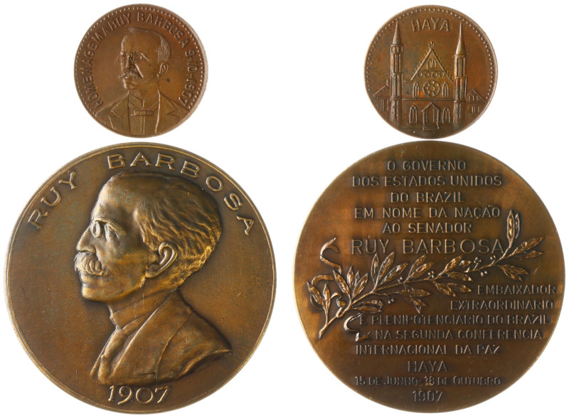 Historiepenningen - 1907 - Medal 'Ruy Barbosa' - Obv. Bust to left / Rev. Portug...