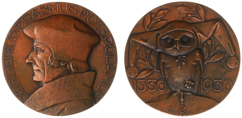 VPK-penningen - 1936 - Medal 'Erasmus' by B.M.A. Ingen Housz (Til.123, KB.1002) ...