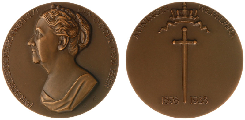 VPK-penningen - 1938 - Medal '40-jarig regeringsjubileum Koningin Wilhelmina' by...