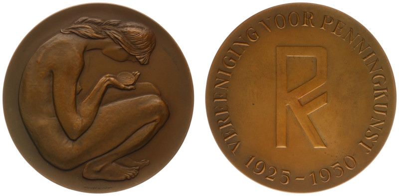 VPK-penningen - 1950 II - Medal 'Jubileum Vereniging voor Penningkunst' by Gutte...