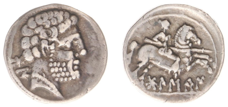 Celts - Spain - Bolscan (Osca) - AR Drachm (c. 204-154 BC, 4.09g) - BON in Iberi...