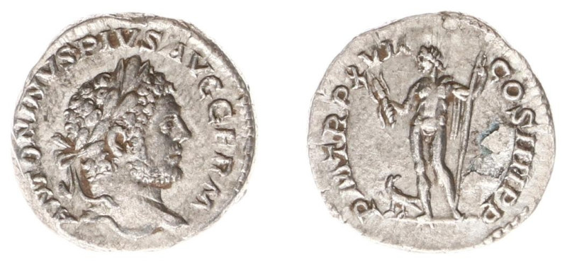 Roman Imperial Coinage - Caracalla (196-217) - AR Denarius (Rome AD 214, 2.58g) ...