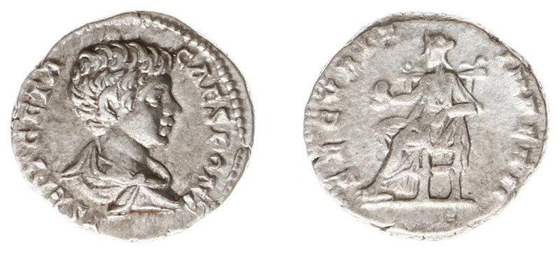 Roman Imperial Coinage - Geta (198-212) - AR Denarius (Rome AD 202, 3.04g) - P S...