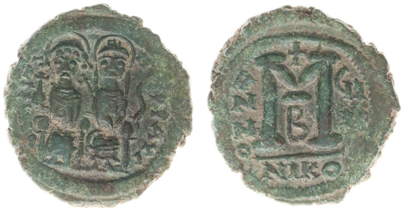 Byzantine Coinage - Justinus II (565-578) - AE Follis / 40 Nummi (Nicomedia year...