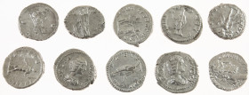 Ancient coins in lots - Roman coinage - Special lot of 10x Denarius: Commodus 1x; Septimius Severus 2x; Julia Domna 3x; Caracalla 2x and Geta 2x, all ...