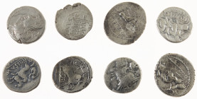 Ancient coins in lots - Roman coinage - A small lot of Roman Republican Denarii: L. Iulius Bursio, Cn. Lucretio Trio, L. Titurius Sabinus etc, added a...