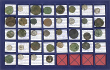 Ancient coins in lots - Roman coinage - A selection of Roman coinage of around AD 200, men and women: Lucilla (1), Commodus (5), Crispina (5), Pertina...