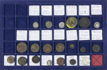 Ancient coins in lots - Roman coinage - A lot Roman coinage from the second half 1st century: A Denarius of Domitianus, a Greek Roman bronze of Julia ...