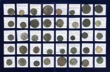 Ancient coins in lots - Roman coinage - A lot Roman bronze coinage mainly first half of the 4th century (all small and larger Folles, 2 Alexandrian Te...