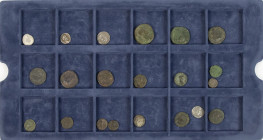 Ancient coins in lots - Roman coinage - A small collection Roman coinage: 3 Denarii (Septimius Severus), 2 Sestertii (Sev. Alexander and Julia Mamaea)...