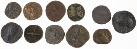 Ancient coins in lots - Roman coinage - A lot Roman bronzes in F/VF: 3 Sestertii and 1 Dupondius (Marcus Aurelius), an As of Augustus (PROVIDENT) and ...