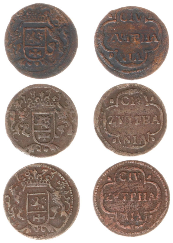 Gelderse Steden - Zutphen - Duit 1687 (CNM 2.51.29 / PW 1903) - Total 3 pcs. in ...