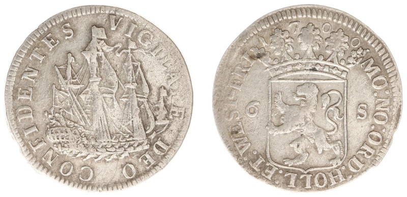 Holland Provincie (1581-1795) - Scheepjesschelling 1700 (V. 55.5 / CNM 2.28.115)...