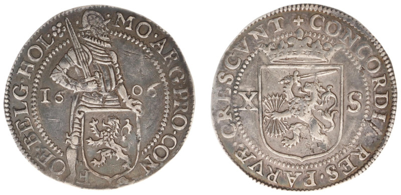 Holland Provincie (1581-1795) - X Stuiver 1606 or 10 Stuiverpenning 1606, knight...