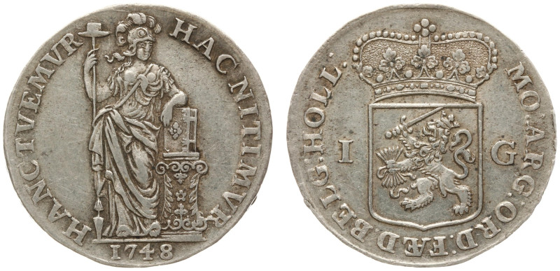 Holland Provincie (1581-1795) - 1 Gulden 1748 plain edge (Delm. 1179 / HPM Ho 64...