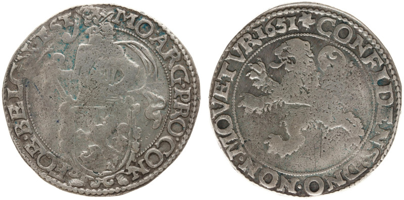 West-Friesland (het Gewest 1581-1795) - Leeuwendaalder 1651 mm. Flower (CNM 2.46...