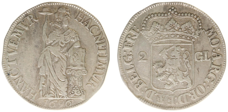 Friesland Provincie (1581-1795) - 2 Gulden 1696 (CNM 2.16.97 / HPM Fr 48 / Delm....