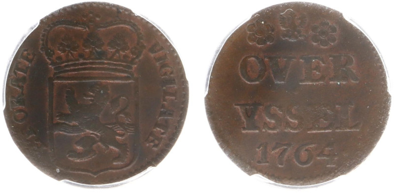 Overijssel Provincie (1581-1795) - Duit 1764 (PW 7009 / CNM 2.38.115) - PCGS-sla...