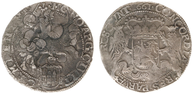 Overijsselse Steden - Kampen - Zilveren Rijder 1661 mm. Lily (CNM 2.30.53 / Delm...