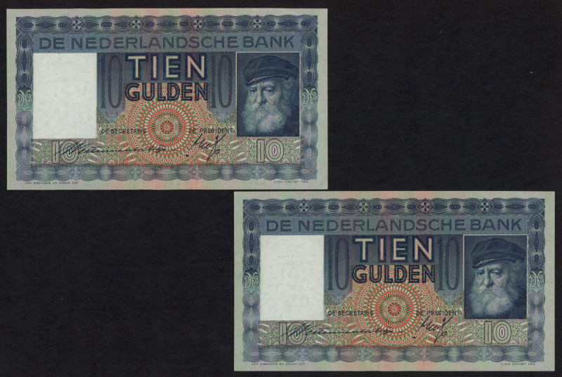 Banknotes Netherlands - 10 Gulden 18.1.1939 Grijsaard (Mev. 40-1b / AV 29.1b.1 /...